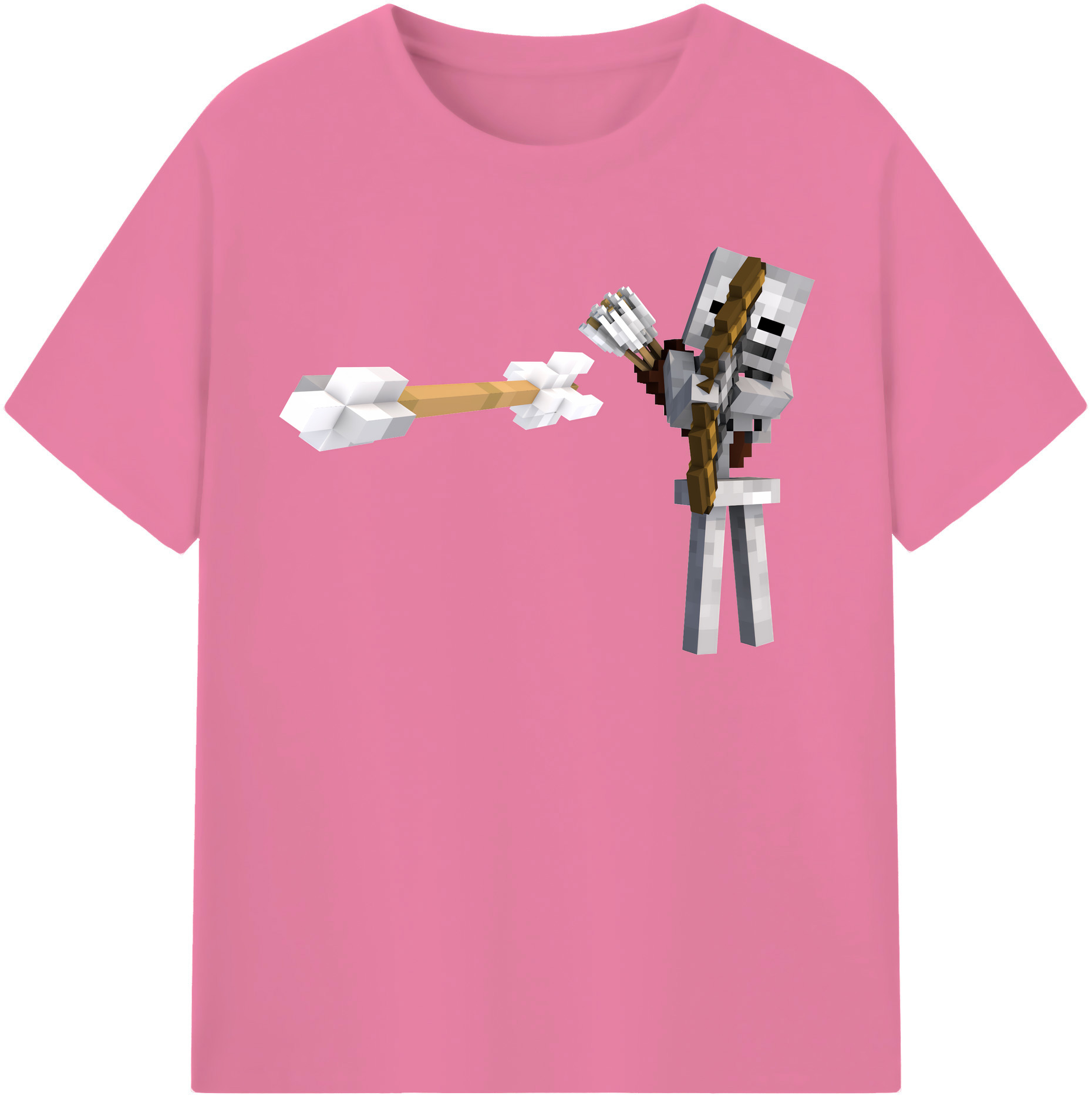 （画像用） マインクラフト ブロックの世界 Minecraft MC Block world 綿100％半袖Tシャツ（フロントプリント）